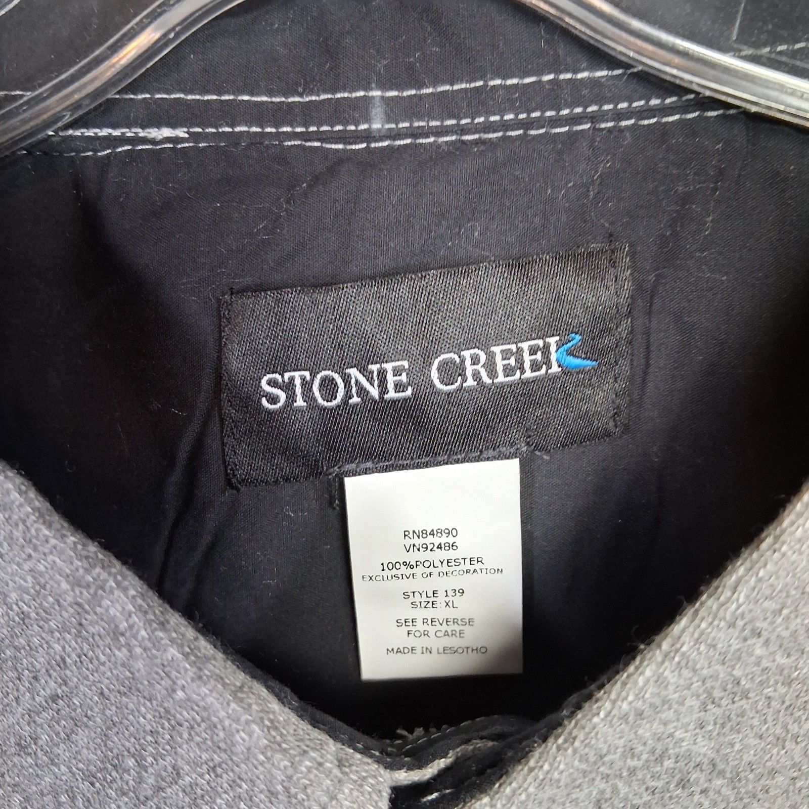 Stone Creek Mens Xl Button Up Fleece Shirt Gray... Measurements In Description — image 3 of 4